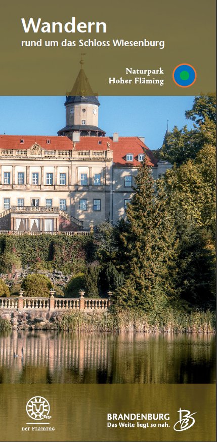 Titelblatt des Faltblatts "Wandern rund um das Schloss Wiesenburg"